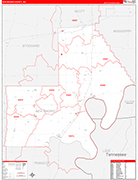 New Madrid County Wall Map Red Line Style